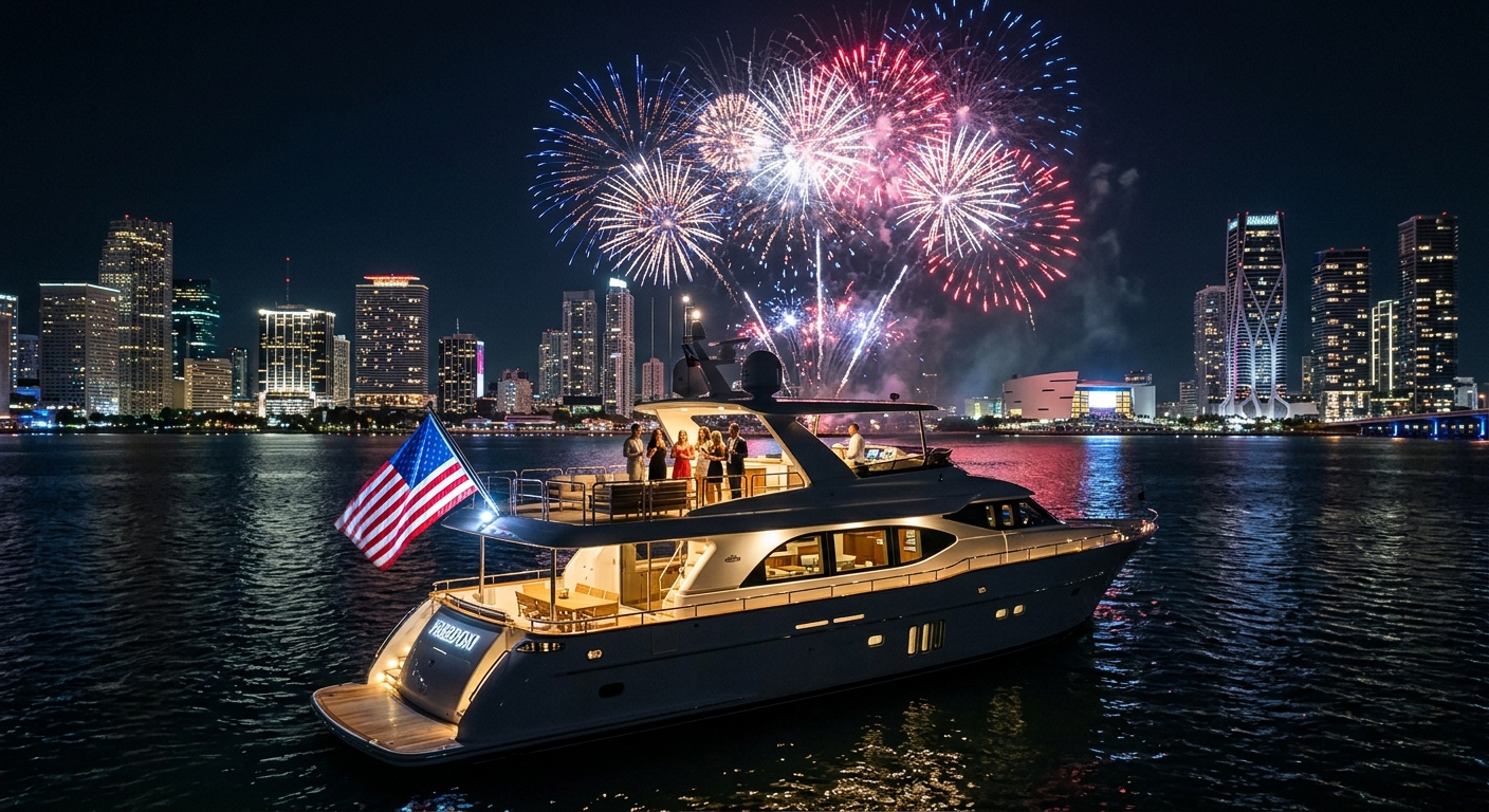 July 4th Yacht Charter in Miami: Best Fireworks Spots